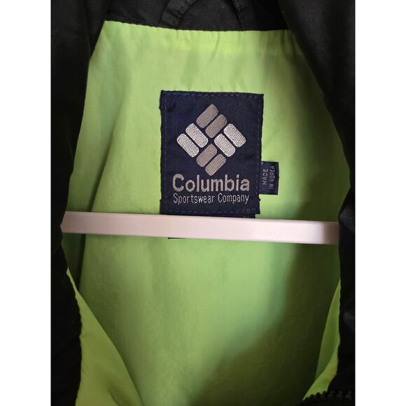 Vintage 90's Columbia Rain Sport Ski Zip-up Powder Keg Jacket Black Green Large - Picture 3 of 6